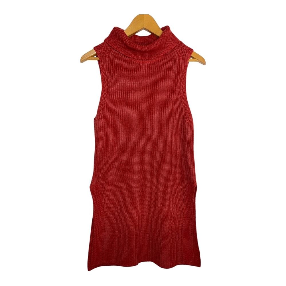 Pendleton Cashmere Blend Women's Sleeveless Knit Turtleneck Sweater Rust XS